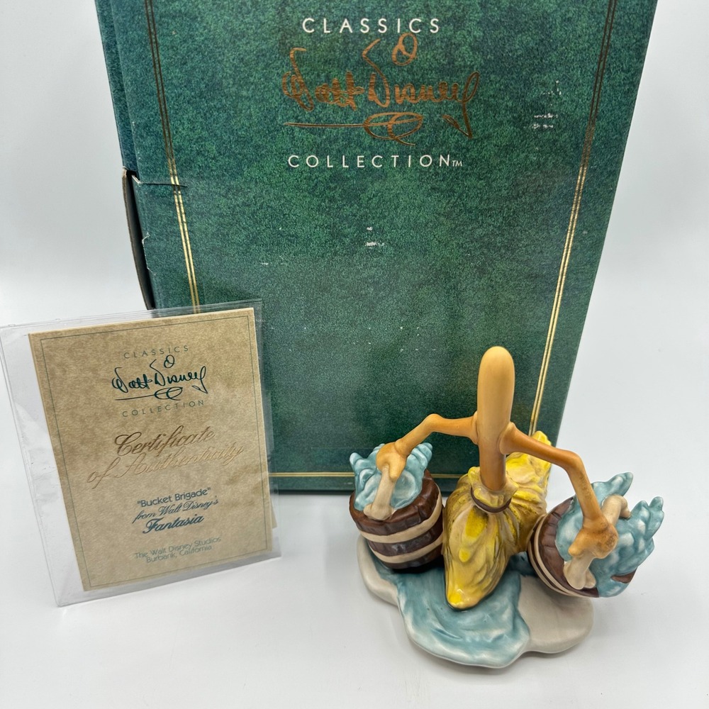 Disney Classics Collection Fantasia Bucket Brigade Broom Figurine WDCC COA Box